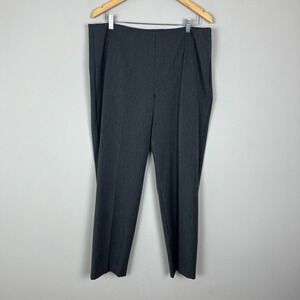 Talbots Refined Bi-Stretch‎ Pants Womens 16 Charcoal Gray Side Zip Straight Leg